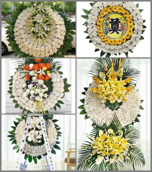 浙江省宁波慈溪市周巷镇周邵村花圈速递